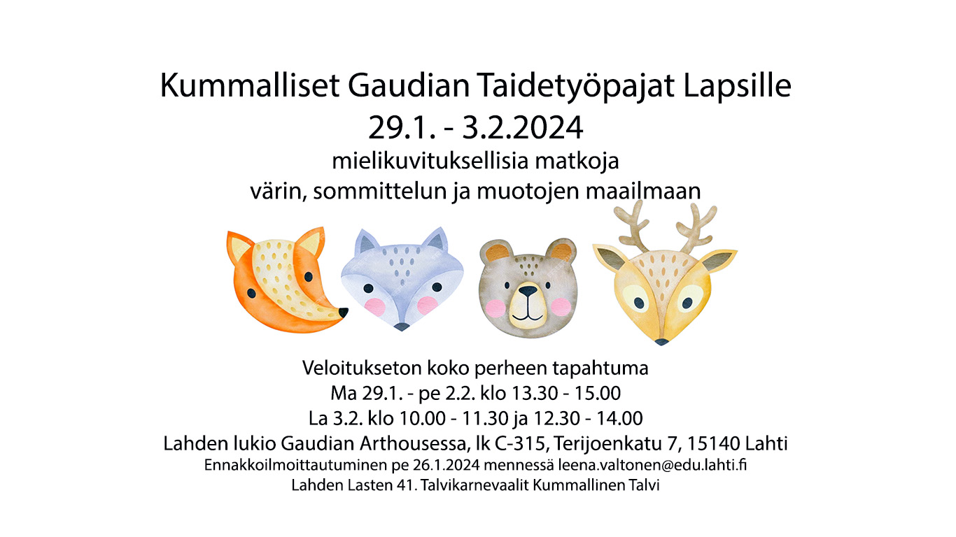 Kummalliset Gaudian taidetyöpajat kopio